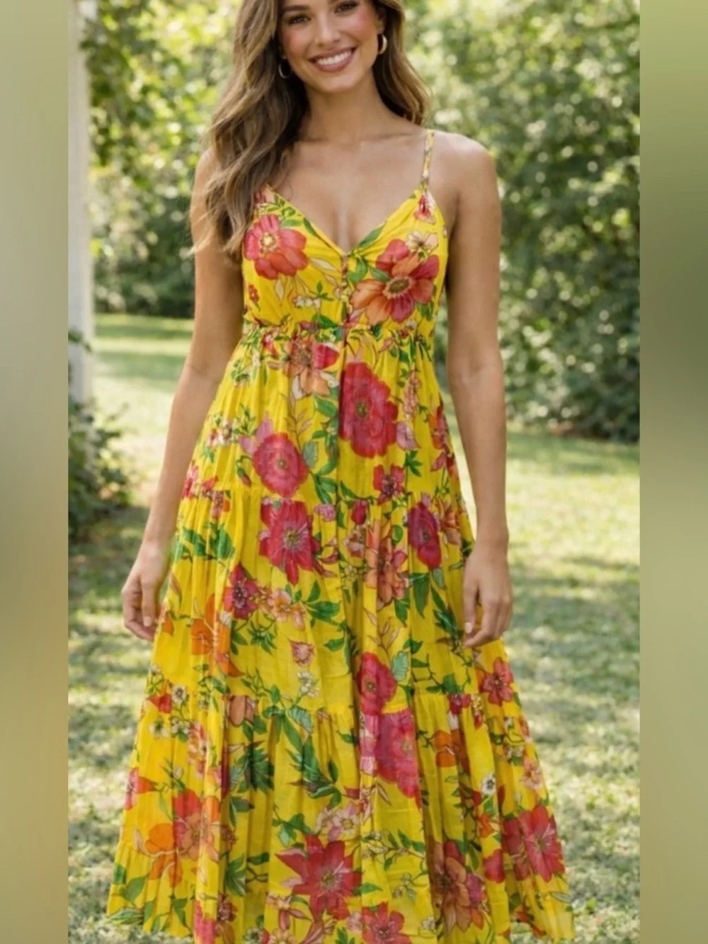 NWT Band of the Free Yellow and Pink Floral Sundress boho festival vibes- MEDIUM - Picture 1 of 13